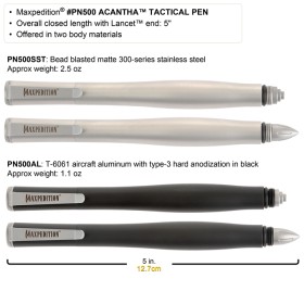 Maxpedition Acantha Tactical Pen - Edelstahl