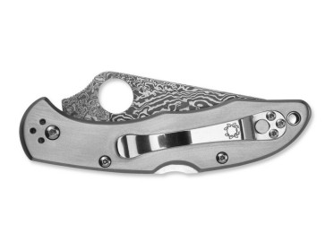 Spyderco Delica 4 Titanium Damascus