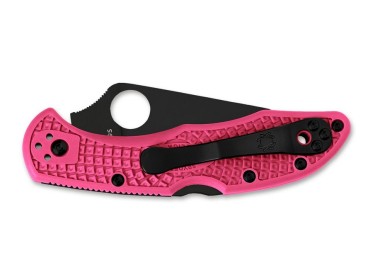 Spyderco Delica Pink Heels Black Blade