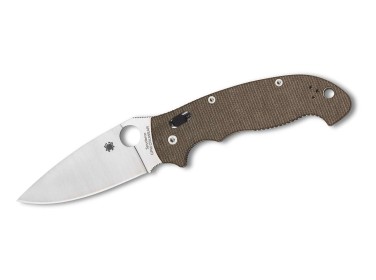 Spyderco Manix 2 XL Brown Canvas Micarta CPM Cru-Wear PlainEdge