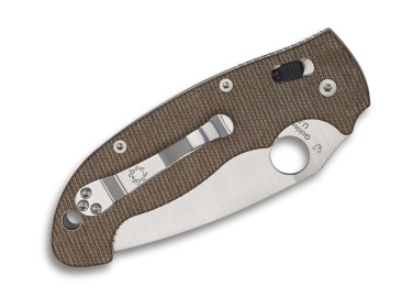 Spyderco Manix 2 XL Brown Canvas Micarta CPM Cru-Wear PlainEdge