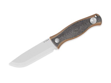 Kizer Polaris AEB-L Black Micarta & Brown G10